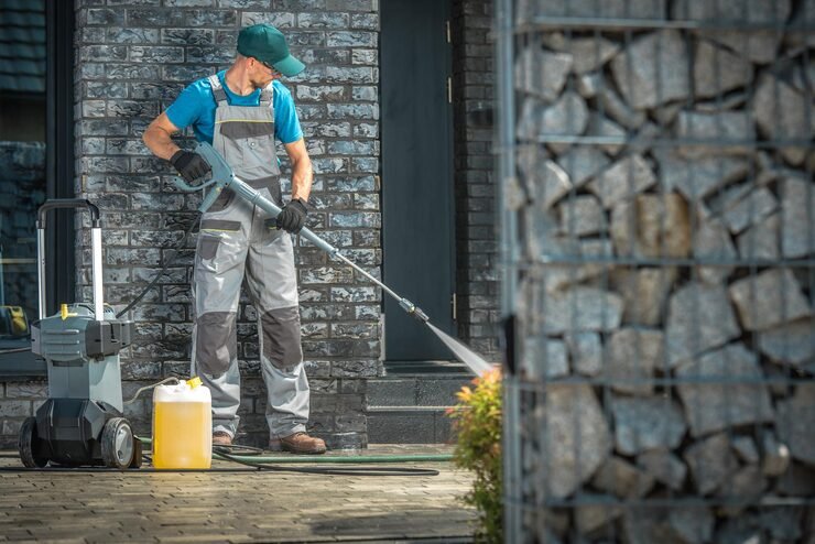 cleaning patio with pressure washer house_1426 26777