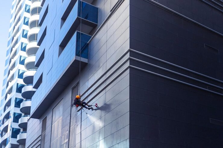 professional worker cleaner cleaning building facade professional cleaning sevice_106035 3690
